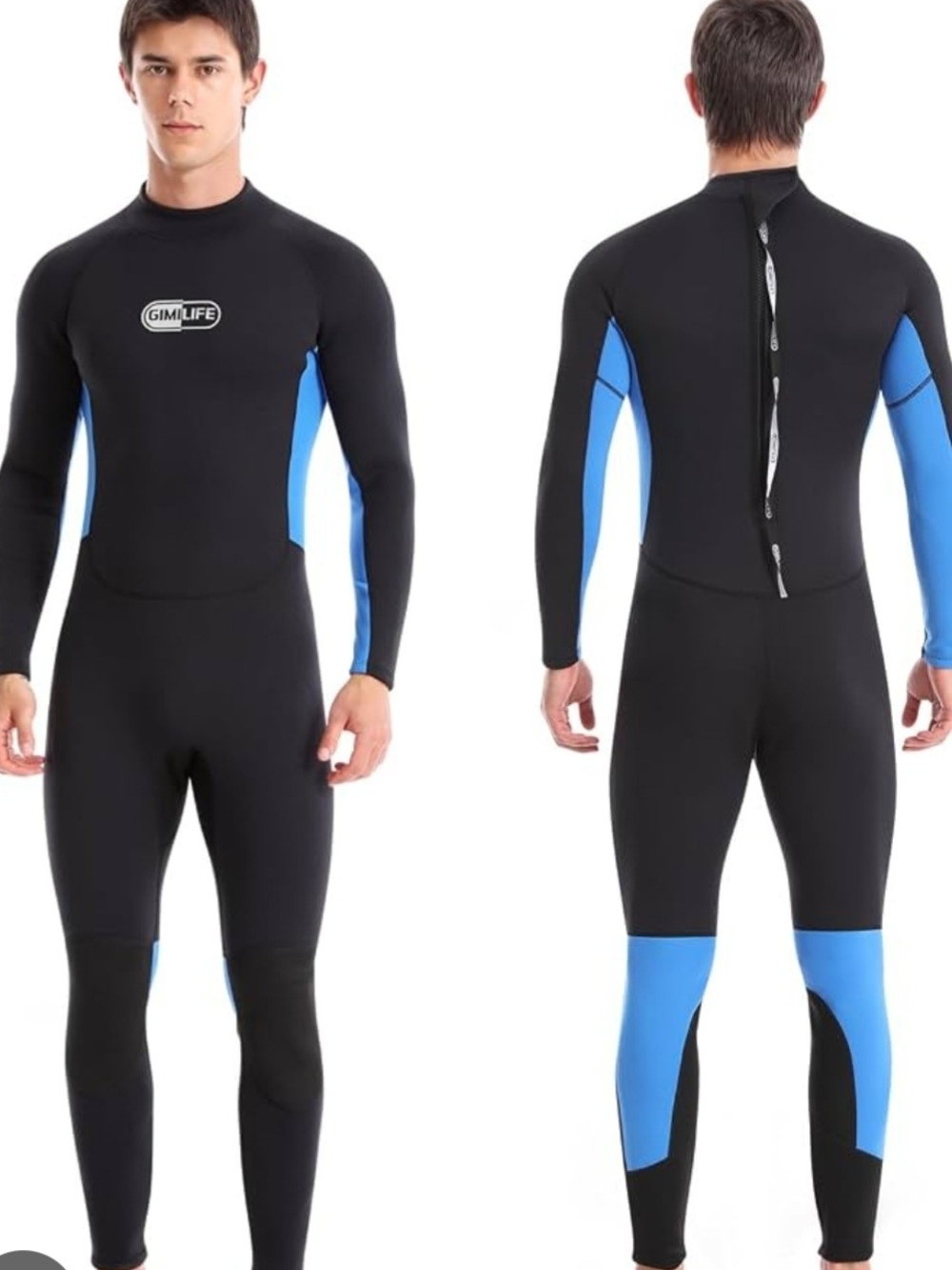 New Mediun Men's Black and Blue Full-Body Wetsuit
